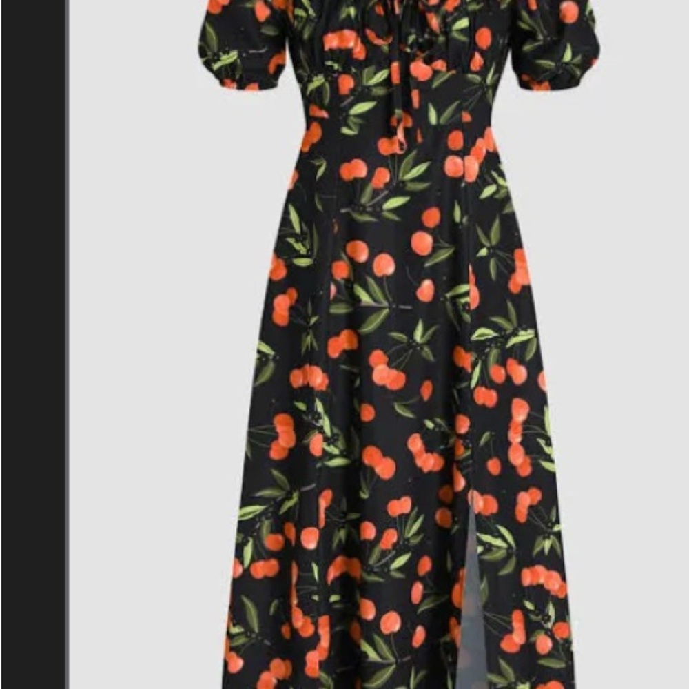 Cider Black Cherry Print Dress
